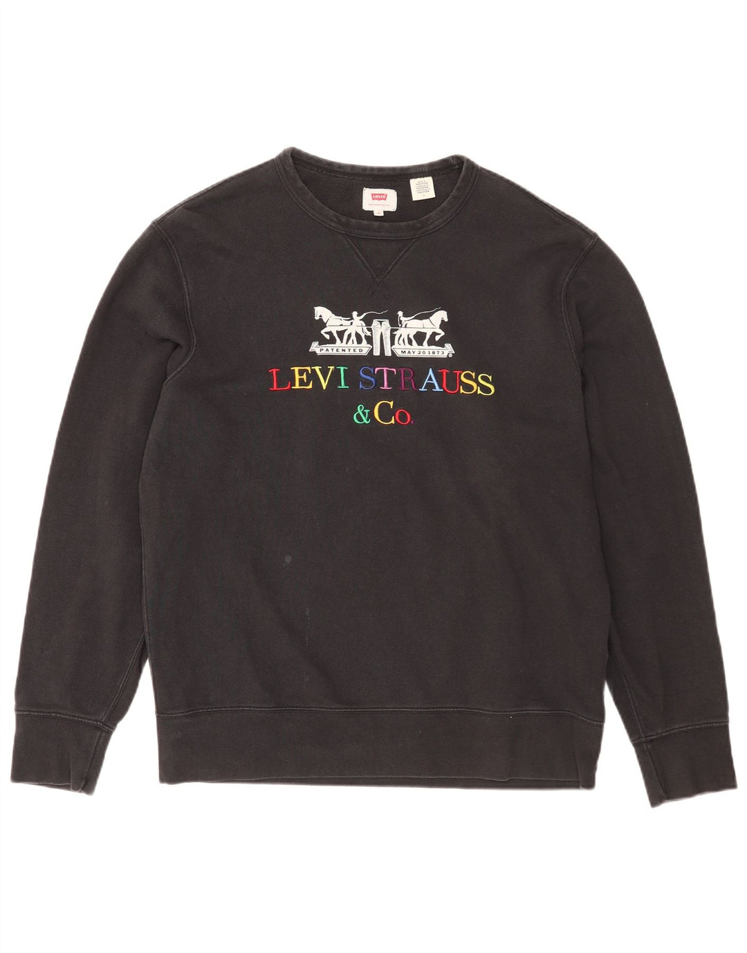 Levi's Hombre Sudadera Gráfica Jumper Algodón Negro Mediano
