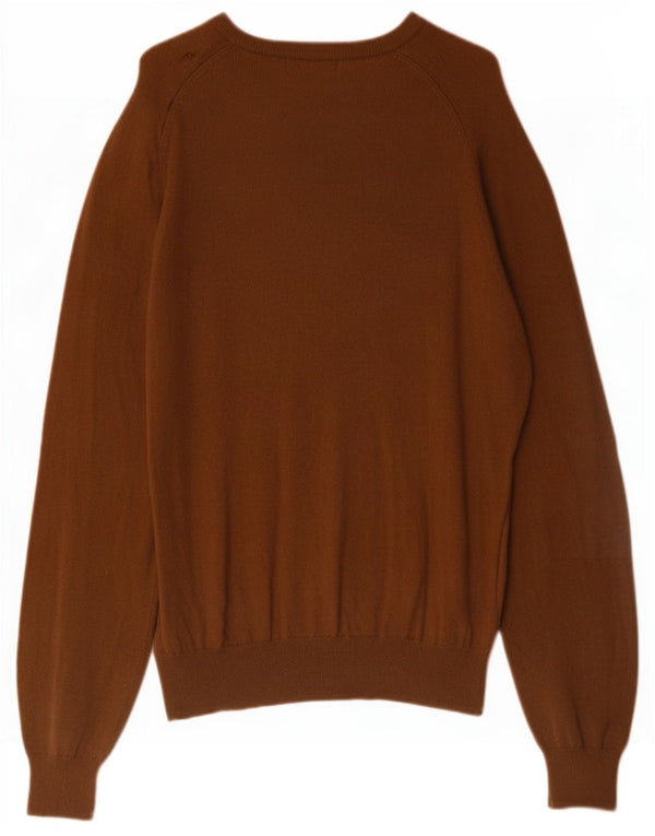 Marks & Spencer Suéter con cuello en V para hombre Cachemira marrón medio
