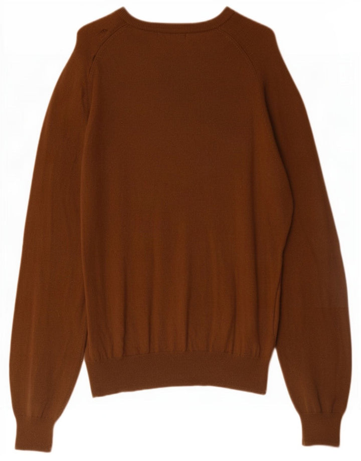 Marks & Spencer Suéter con cuello en V para hombre Cachemira marrón medio