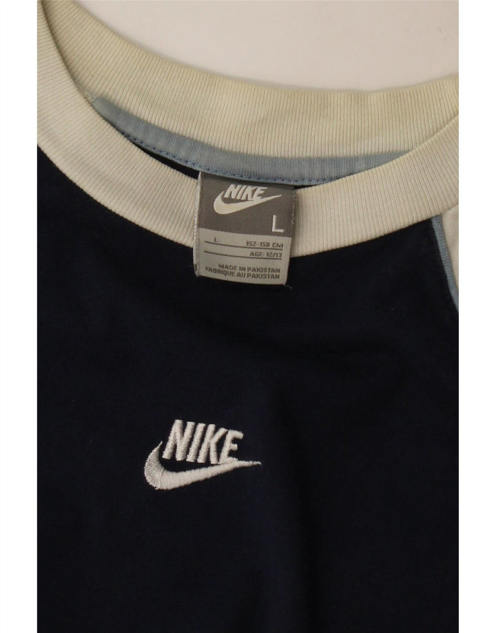 NIKE Camiseta sin mangas estampada para niños 12-13 años Grande Azul marino Colorblock