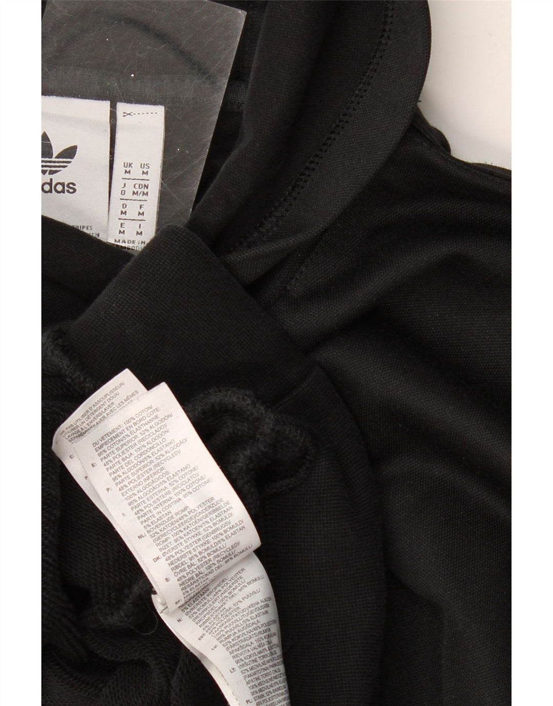 ADIDAS Sudadera con capucha gráfica para hombre Jersey mediano de algodón negro