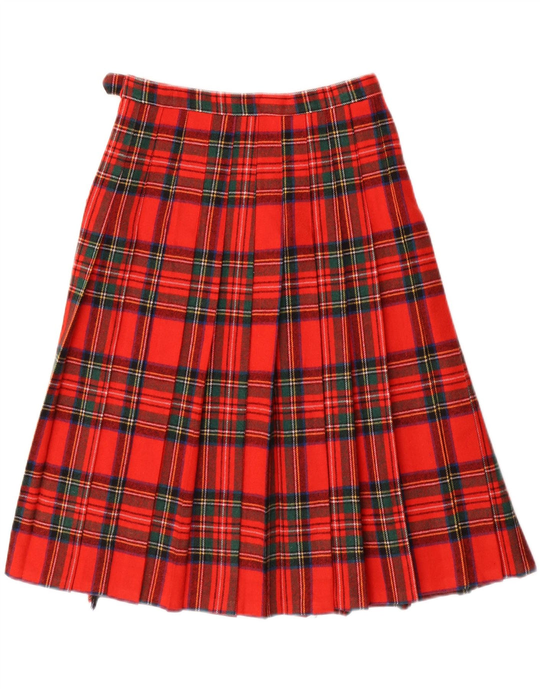 Vintage mujer abrigo falda plisada W26 pequeño cuadros rojos