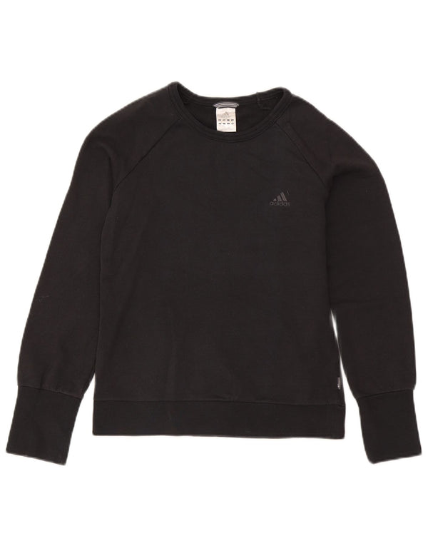 Adidas Mujer Sudadera Jumper UK 12 Medio Azul Marino Algodón