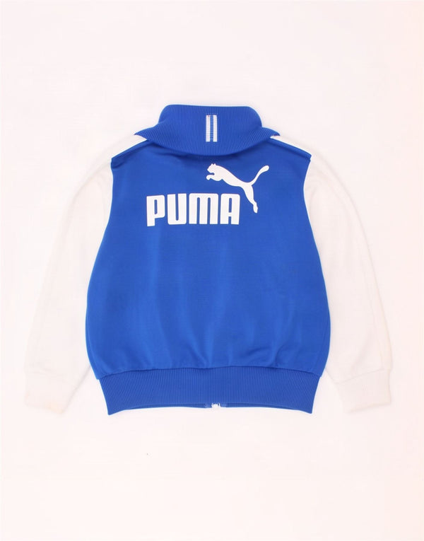Puma Chaqueta de chándal gráfica para niños 3-4 años Poliéster con bloques de color azul