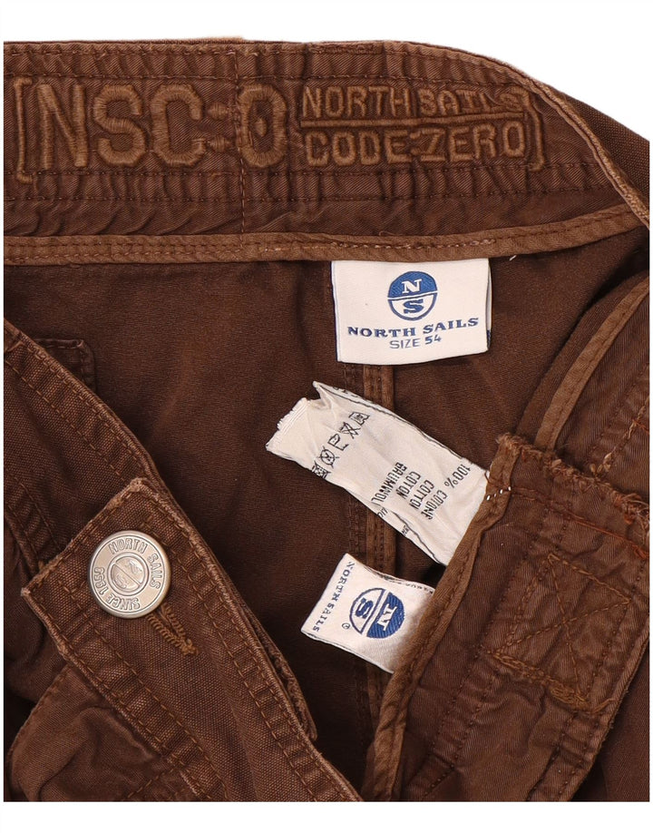 Pantalones cortos cargo para hombre North Sails IT 54 2XL W32 Algodón marrón