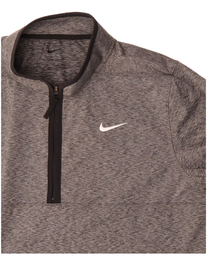 Nike Dri Fit - Chándal con cremallera y cuello para hombre, talla grande, color gris moteado