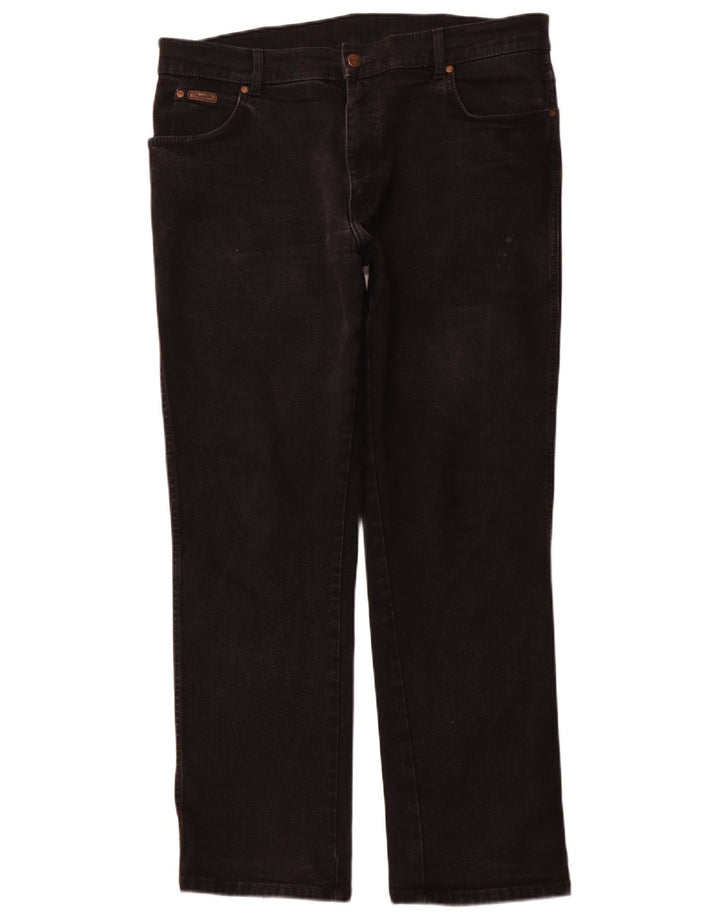 WRANGLER Vaqueros rectos elásticos Texas para hombre W38 L32 Algodón negro