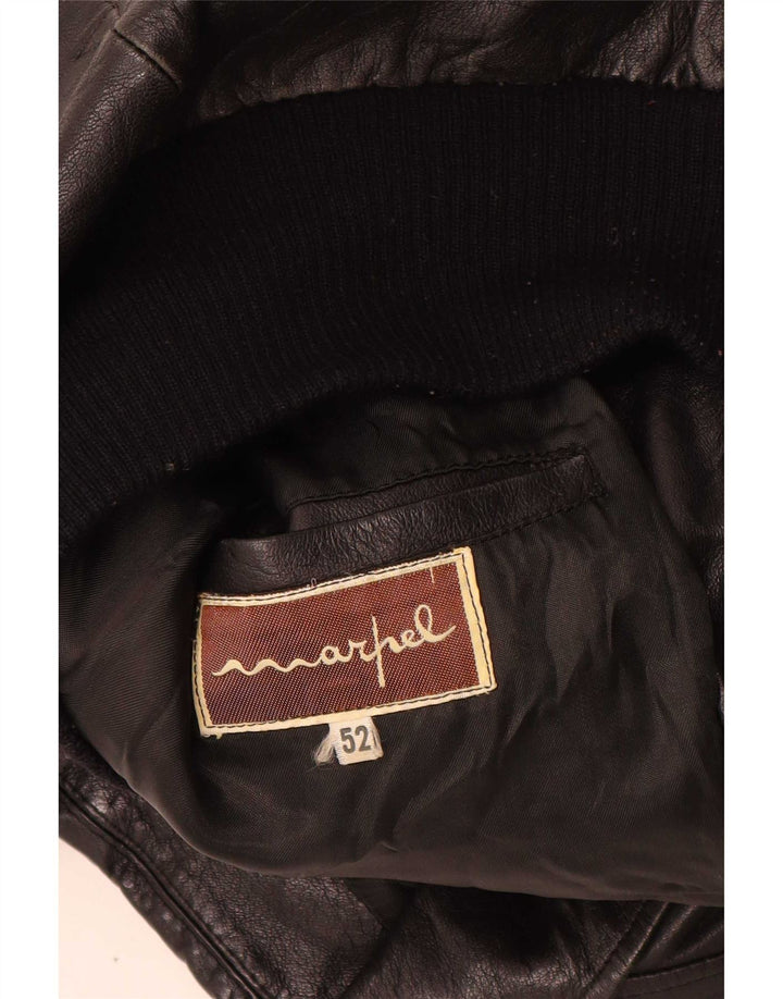 Marpel Chaqueta De Cuero Hombre IT 52 XL Negro