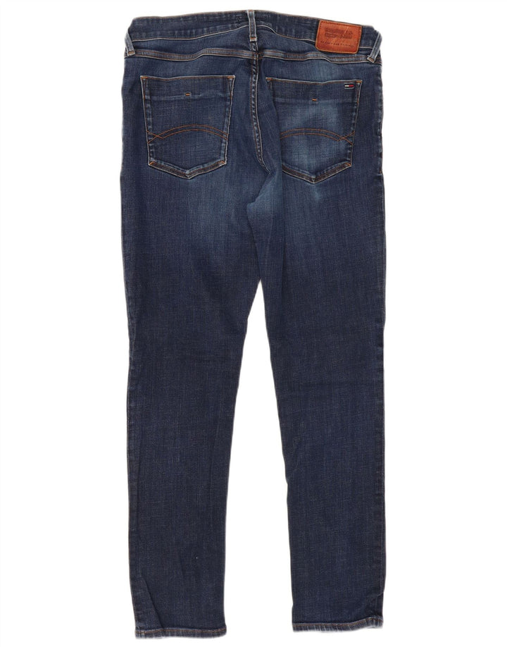 TOMMY HILFIGER Vaqueros cónicos ajustados para hombre W34 L30 Algodón azul