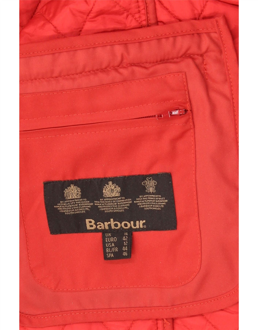 Barbour Chaqueta acolchada para mujer UK 46 Grande Poliamida roja