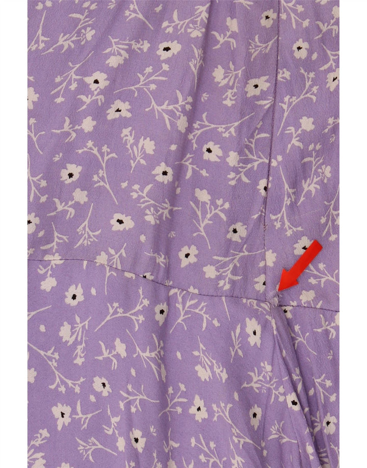 Zara Mujer Minifalda Mediana W28 Viscosa Floral Morada