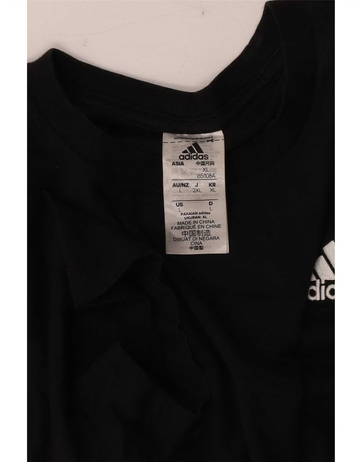 Adidas - Camiseta para hombre, talla grande, algodón negro