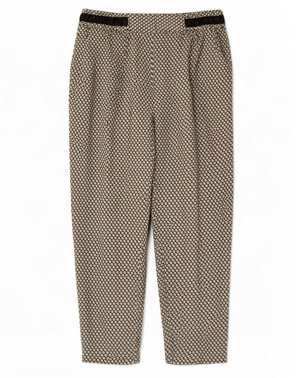 Zara Mujer Pantalones Cortos De Cintura Alta Pegged XL W32 L27 Verde Geométrico