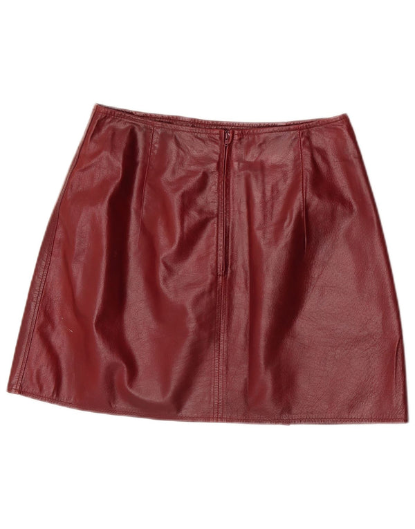 Conbipel Minifalda de cuero para mujer IT 44 Medium W27 Cuero granate