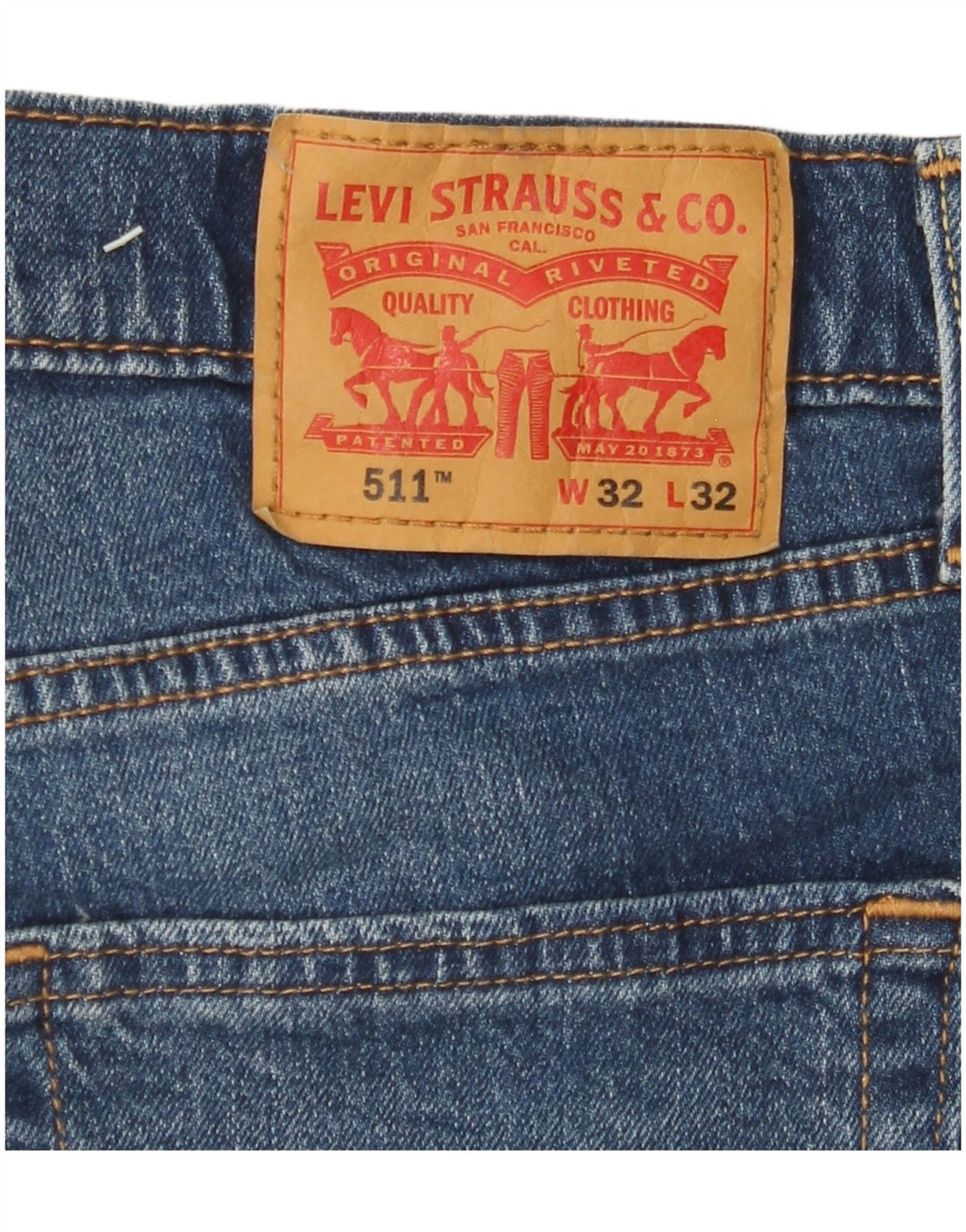 LEVI'S Mens 511 Slim Jeans W32 L32 Algodón Azul
