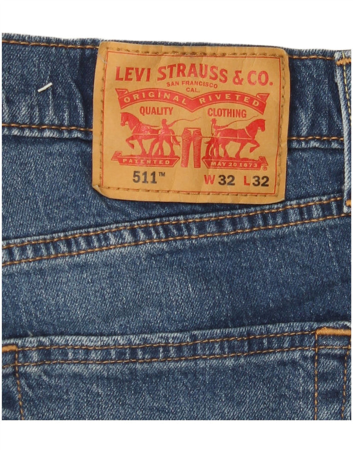 LEVI'S Mens 511 Slim Jeans W32 L32 Algodón Azul