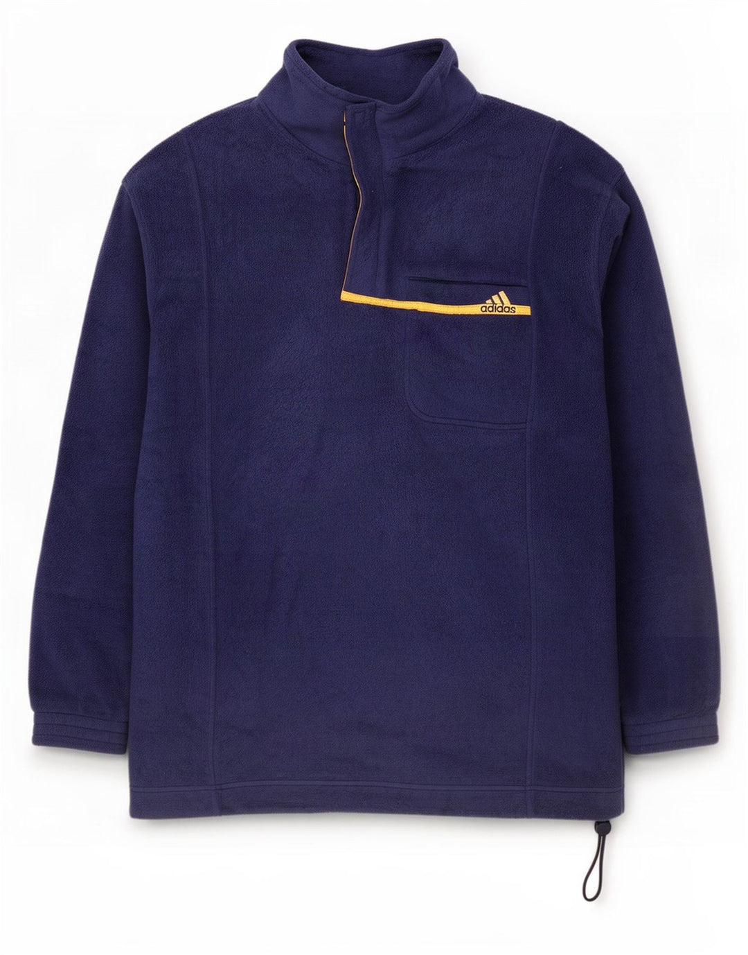 Adidas - Jersey de forro polar con cuello y cremallera para hombre, talla 40/42, poliéster azul marino mediano