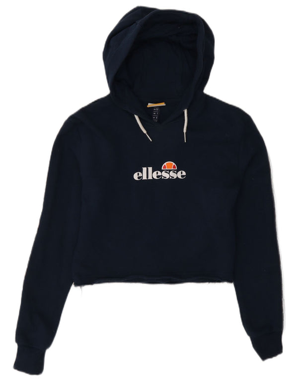 Ellesse - Sudadera con capucha para mujer, diseño gráfico, talla 4, XS, algodón azul marino