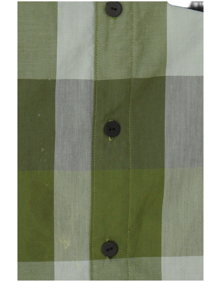 Camiseta Adidas Hombre UK 40/42 Verde Medio Cuadros Poliéster