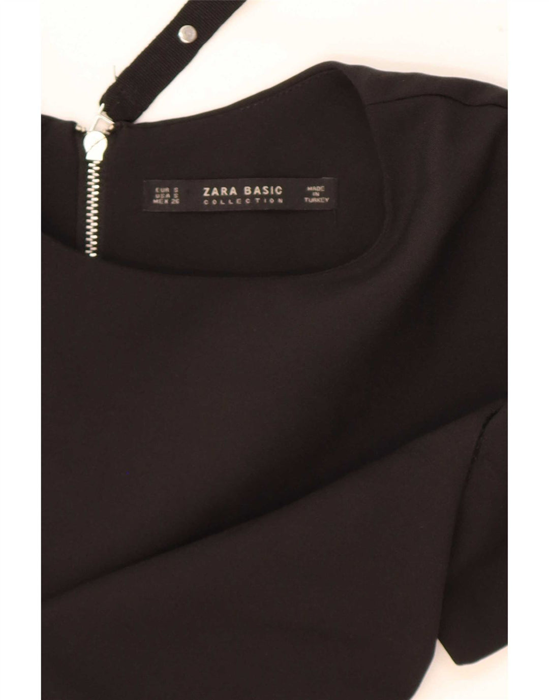 Zara Vestido recto para mujer UK 10 Small Poliéster negro