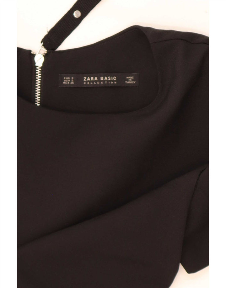 Zara Vestido recto para mujer UK 10 Small Poliéster negro