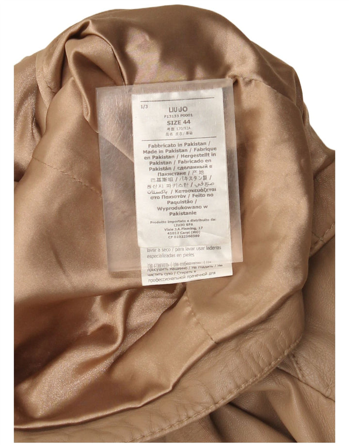 Chaqueta Biker De Cuero Mujer Liu Jo IT 44 Cuero Beige Medio