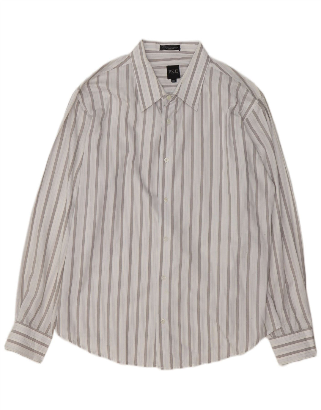 BKE Camisa Hombre XL Algodón Rayas Azul