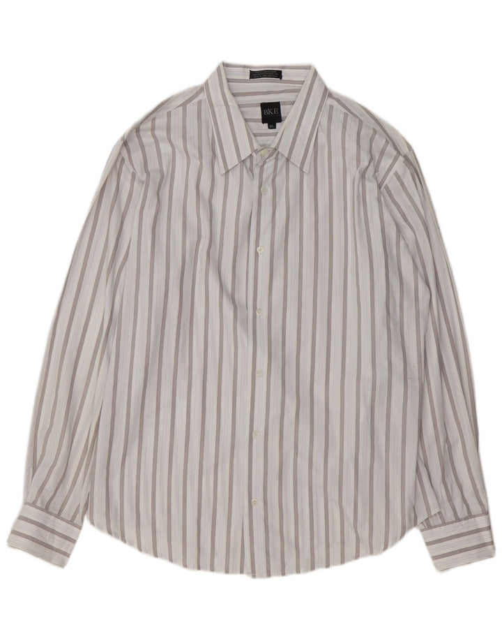BKE Camisa Hombre XL Algodón Rayas Azul