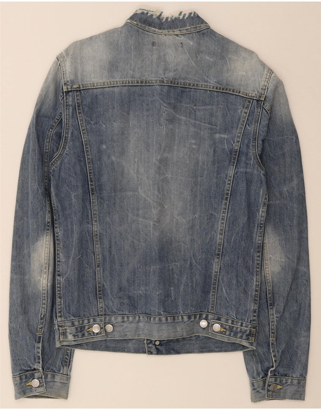 DANIELE ALESSANDRINI Boys Distressed Denim Jacket 15-16 Years Blue Cotton Vintage Daniele Alessandrini and Second-Hand Daniele Alessandrini from Messina Hembry 