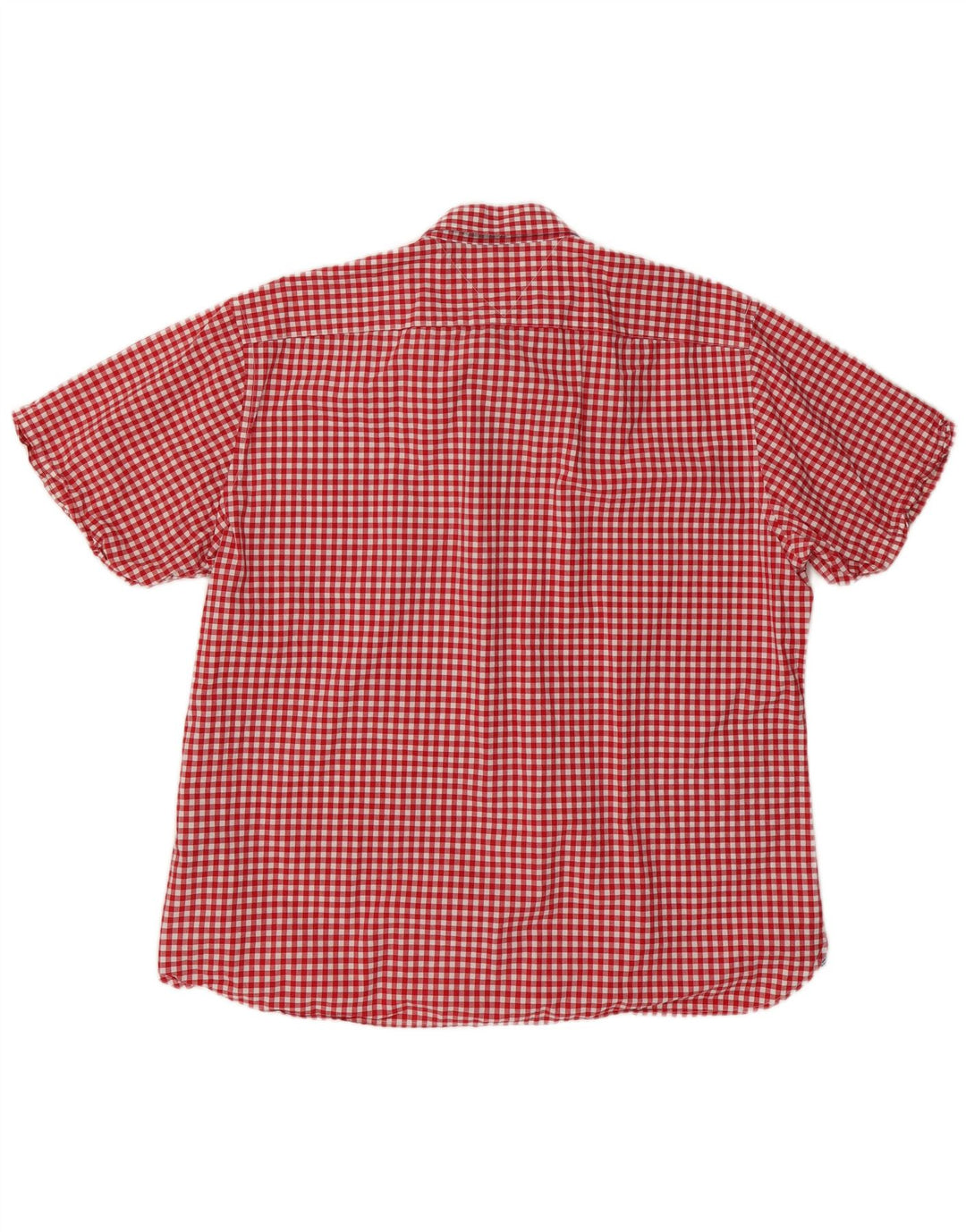 TOMMY HILFIGER Camisa de manga corta con ajuste personalizado para hombre 2XL Algodón a cuadros rojo