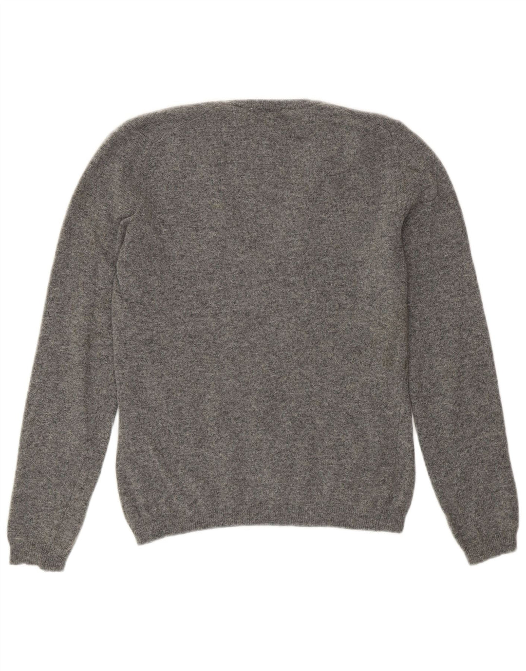Benetton Jersey Con Cuello En V Para Mujer UK 42 Lana Gris Medio