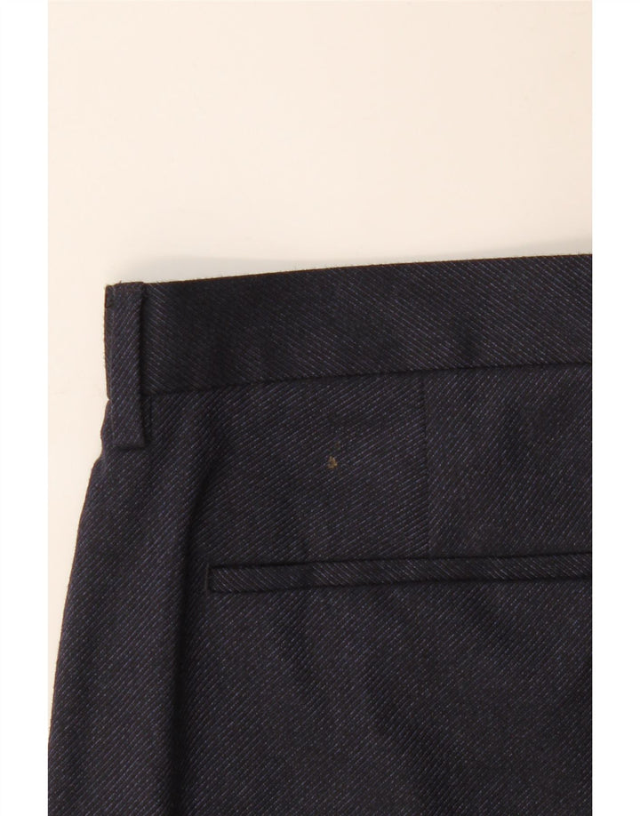 Marks & Spencer Pantalón de traje de corte regular para hombre W36 L29 Poliéster azul marino