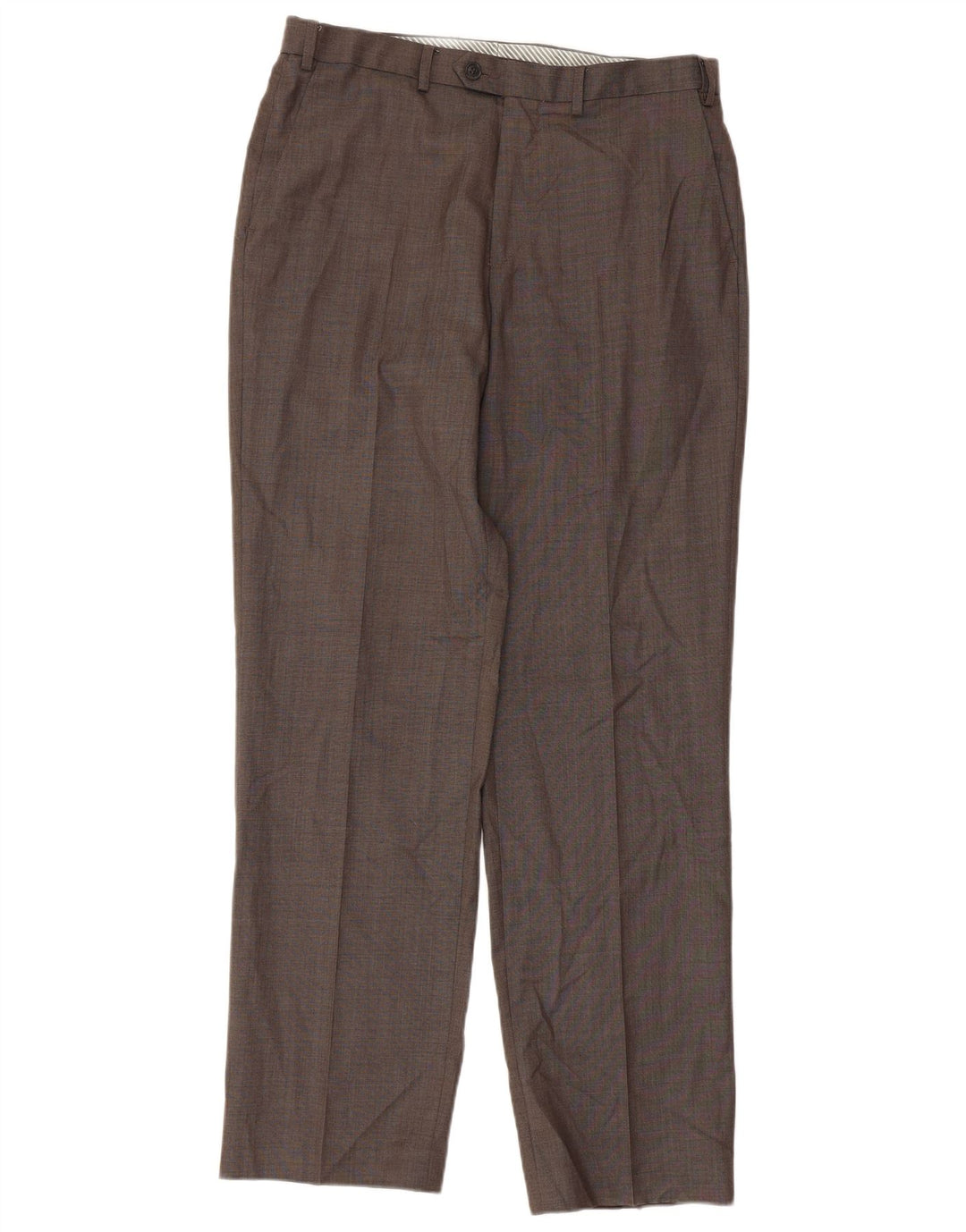 MARKS & SPENCER Pantalón de traje recto para hombre W34 L33 Poliéster gris