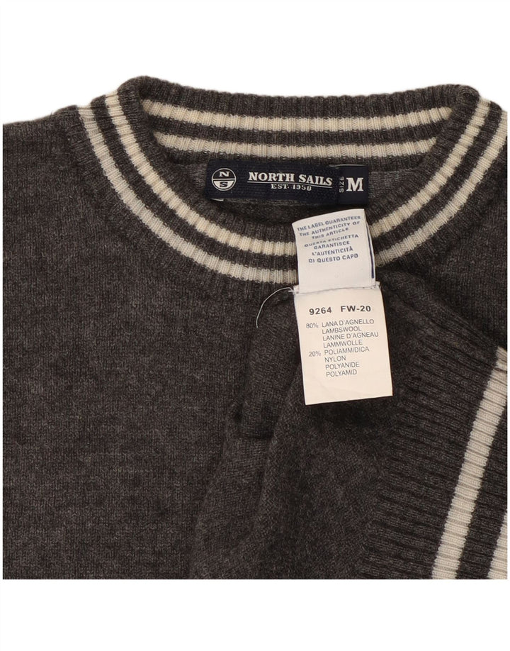 NORTH SAILS Jersey de cuello redondo para mujer UK 44 Lana gris medio