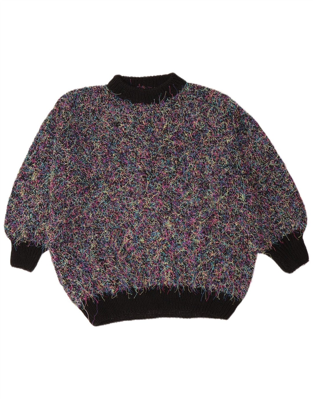 Vintage mujer oversize tortuga cuello jersey suéter Reino Unido 18 XL multicolor