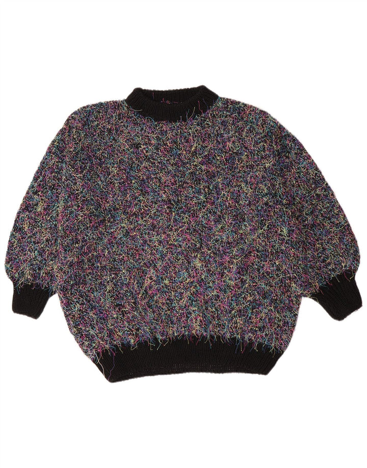 Vintage mujer oversize tortuga cuello jersey suéter Reino Unido 18 XL multicolor