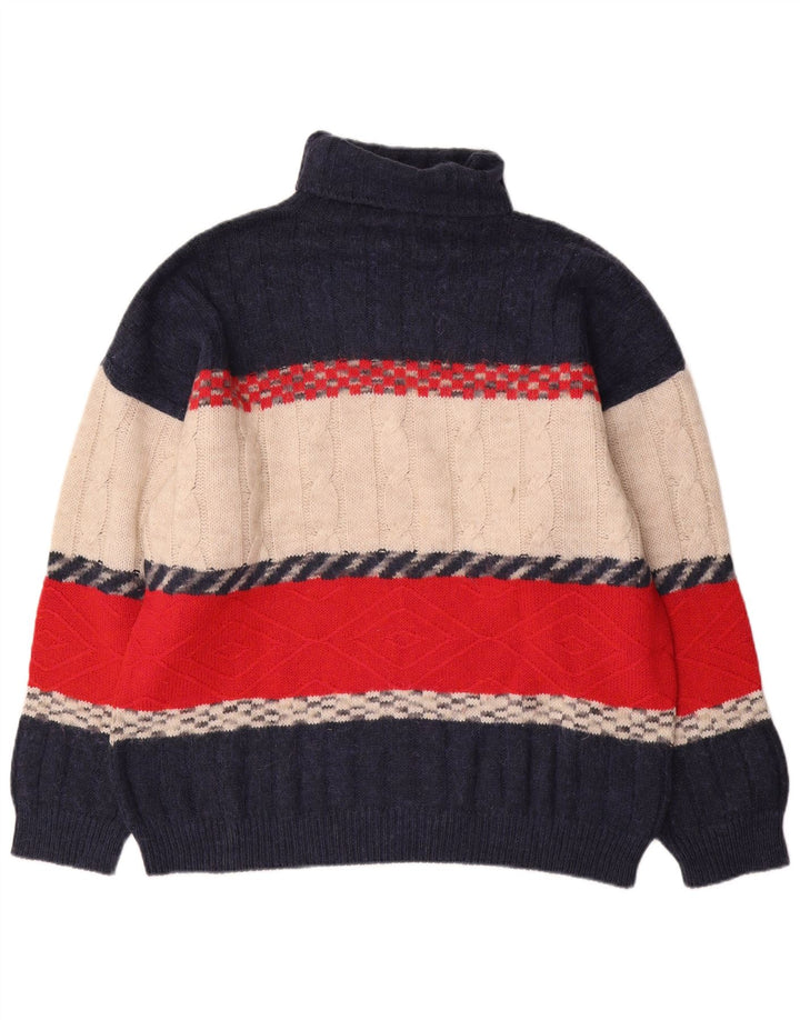 Kappa Hombre Jersey De Cuello Vuelto Jersey XL Azul Marino Colorblock Lana
