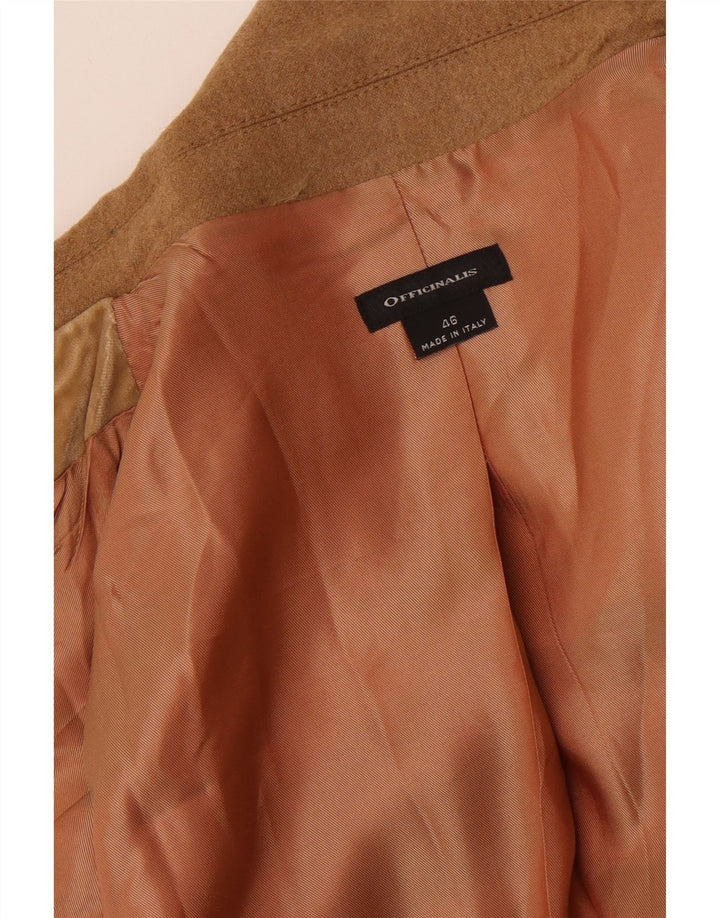 Vintage mujer 3 botones Blazer chaqueta IT 46 marrón grande
