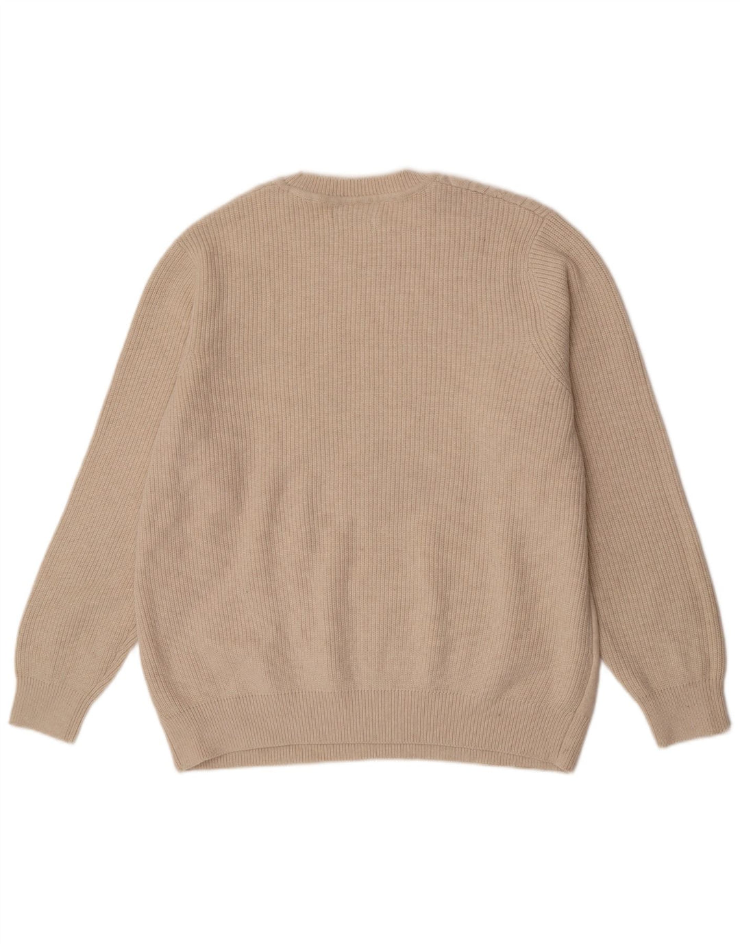 Marks & Spencer Suéter de cuello redondo para hombre 2XL Poliéster beige