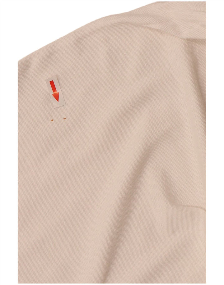 Polo Carrera Regular Fit para hombre de algodón blanco mediano