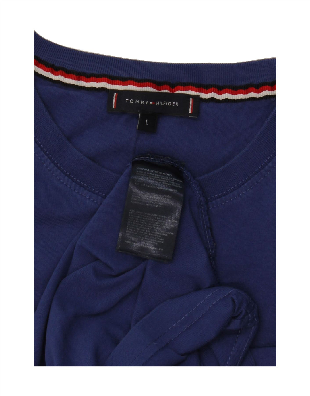 TOMMY HILFIGER Mens T-Shirt Top Large Blue Cotton Vintage Tommy Hilfiger and Second-Hand Tommy Hilfiger from Messina Hembry 