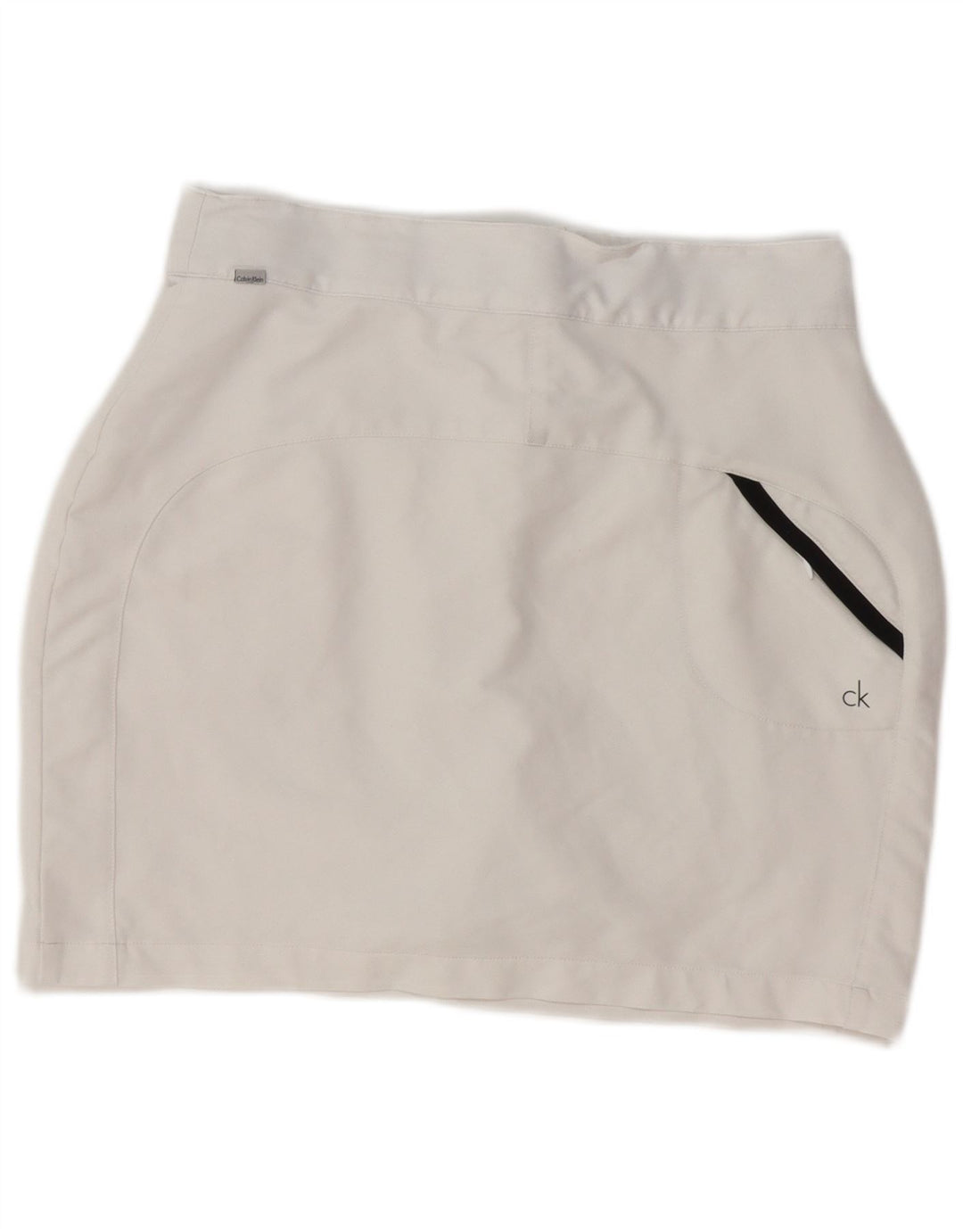 Calvin Klein Minifalda para mujer UK 10 Small W28 Poliéster blanco