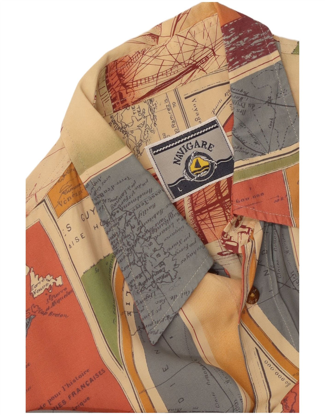 NAVIGARE Camisa Manga Corta Hombre Grande Patchwork Multicolor