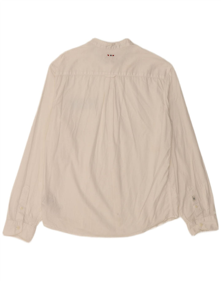 NAPAPIJRI Camisa Geographic Regular Fit para Hombre Algodón Blanco Mediano