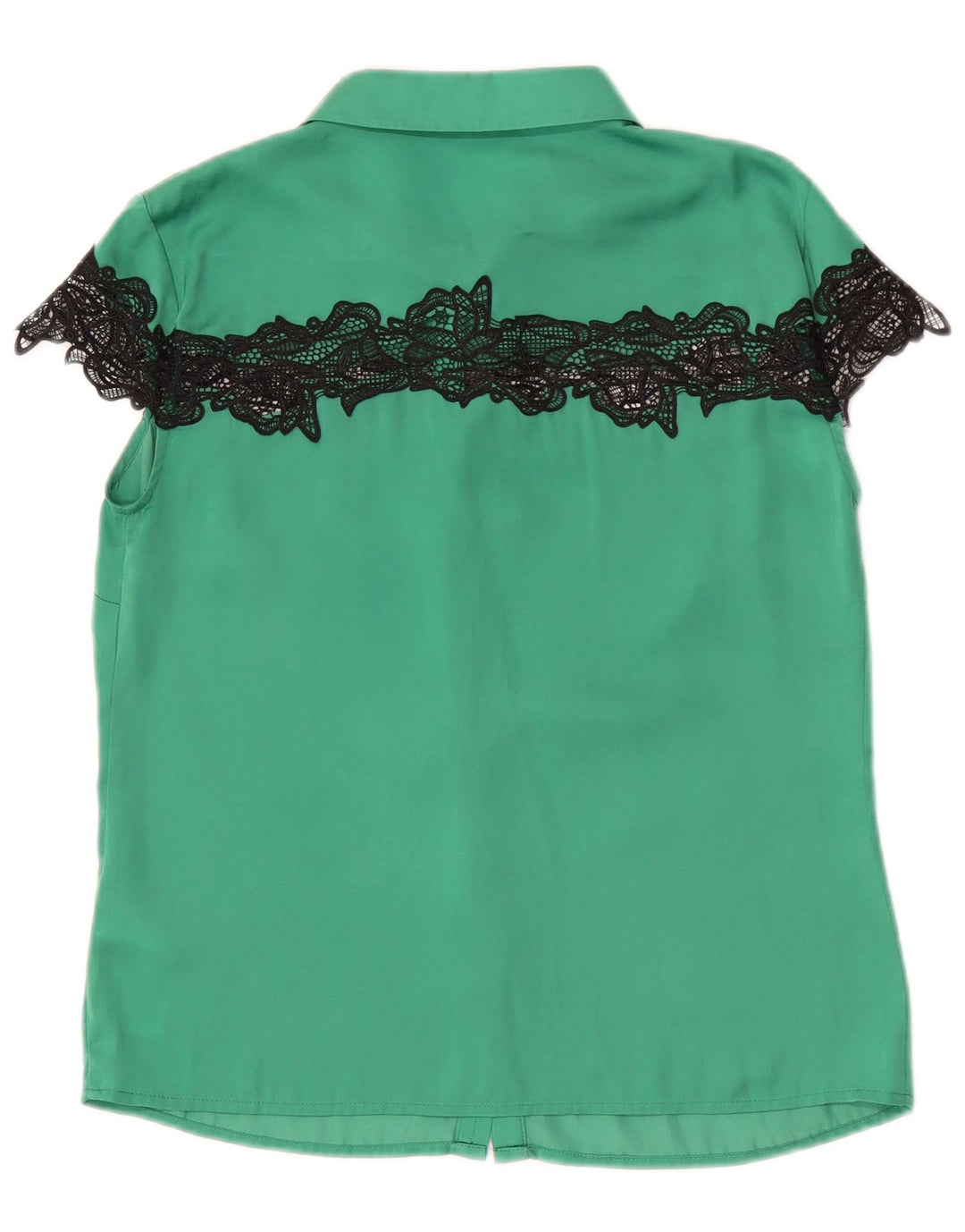 Guess Blusa de manga corta para mujer UK 10 Small Verde Poliéster
