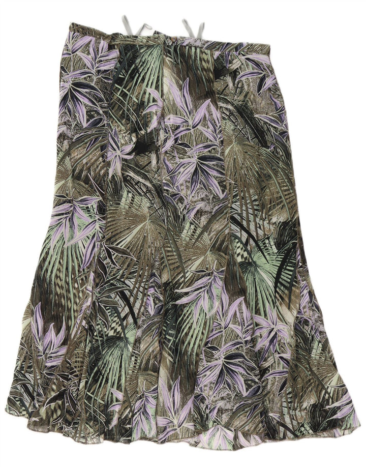 GELCO Falda trompeta de cintura alta para mujer UK 16 Large W32 Verde Floral