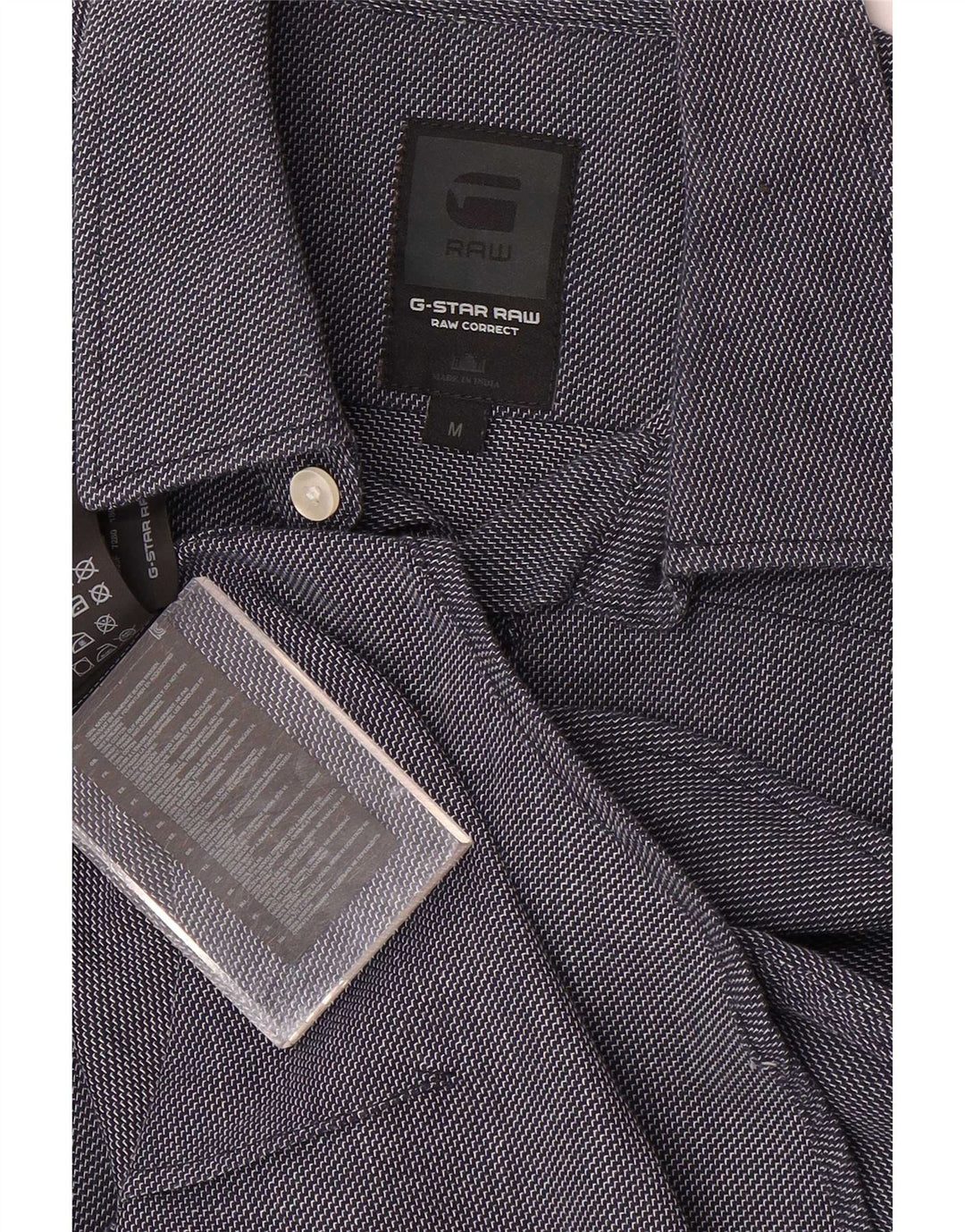 Camisa G-Star Hombre Algodón Geométrico Azul Marino Medio