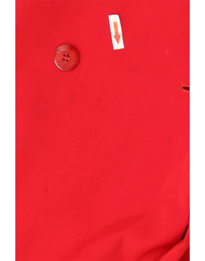 Marina Rinaldi Gabardina de doble botonadura para mujer UK 46 Grande Rojo