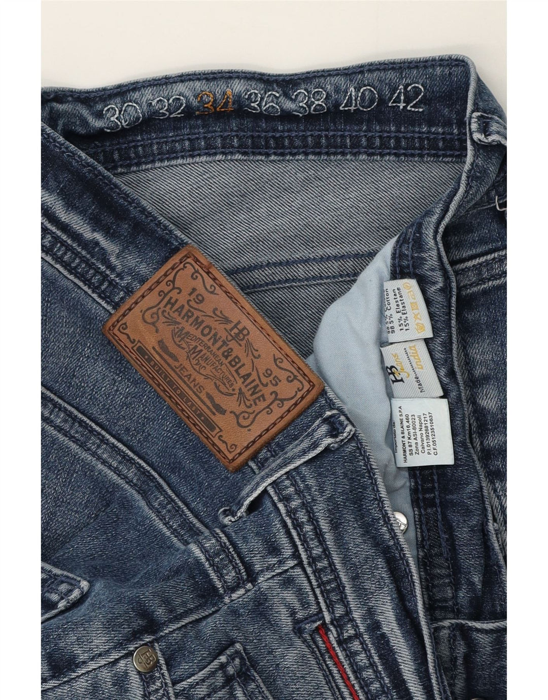 Harmont & Blaine Vaqueros ajustados para hombre W34 L30 Algodón azul
