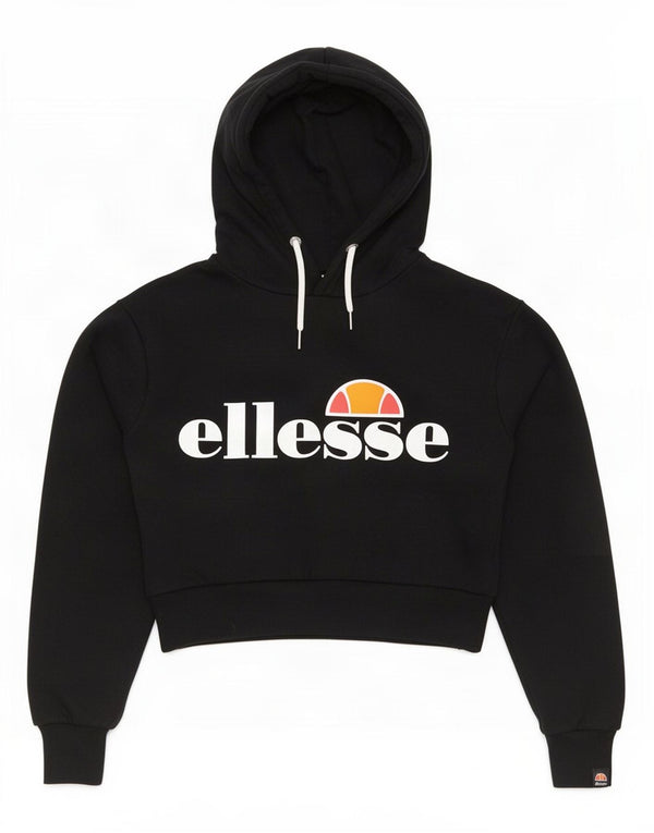 Ellesse Sudadera con capucha gráfica para mujer UK 8 Small Algodón negro